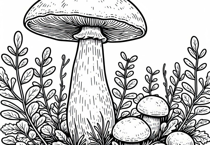 Sátáni kucsmagomba Rubroboletus Satanas színezőlap – Gomba ingyenesen letölthető