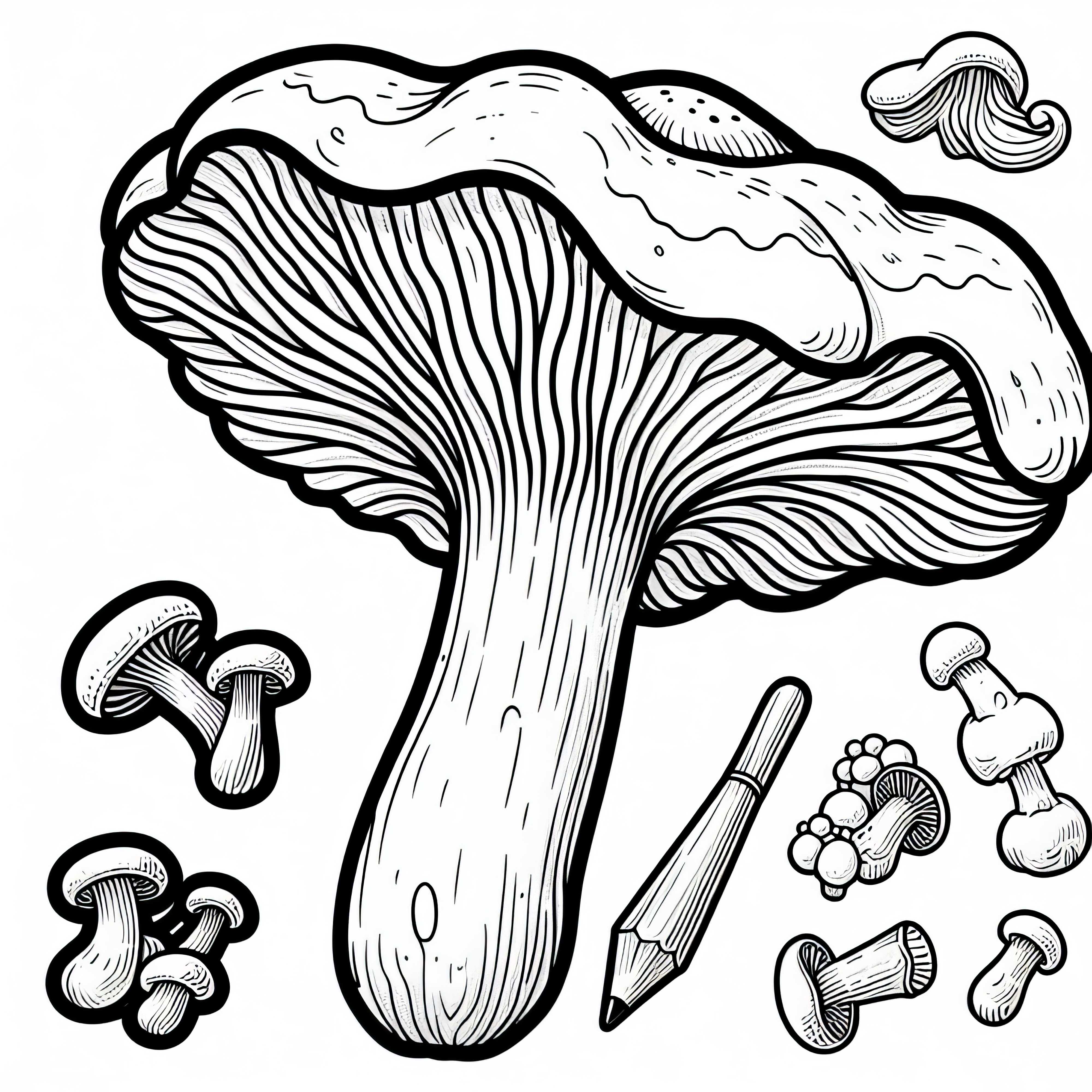 Fargeleggingsbilde av trompetter – Craterellus Tubaeformis for barn og voksne