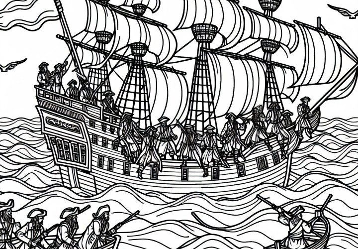 Piraten Entern Handelsschiff - Malvorlage Kostenlos Piraten Entern Handelsschiff - Malvorlage Kostenlos