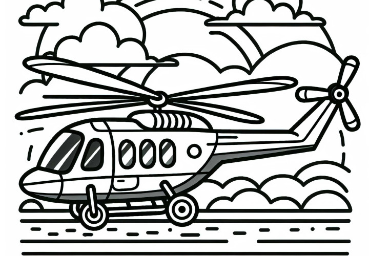  cretsiz Helikopter Boyama Sayfas 