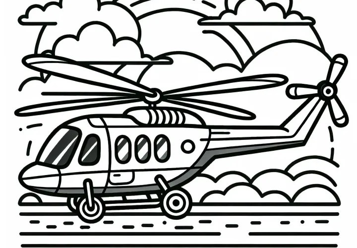 Helicopter Coloring Page Free