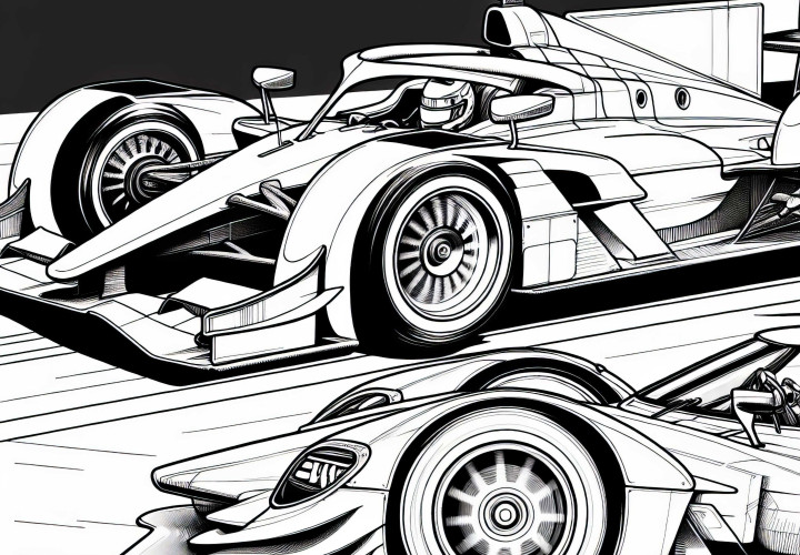 Cooli disegni da colorare di auto da corsa gratuiti