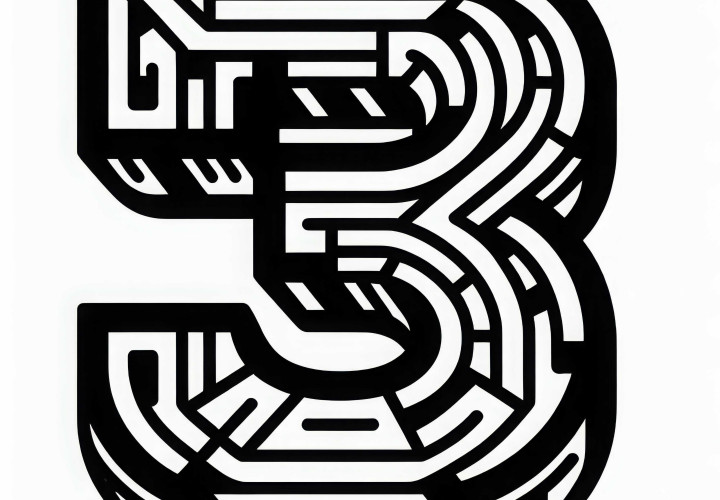 Number 3 coloring page free to download