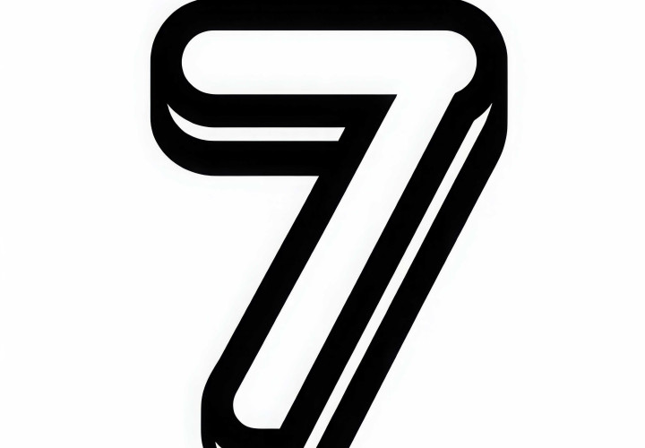 Number 7 Coloring Template Free