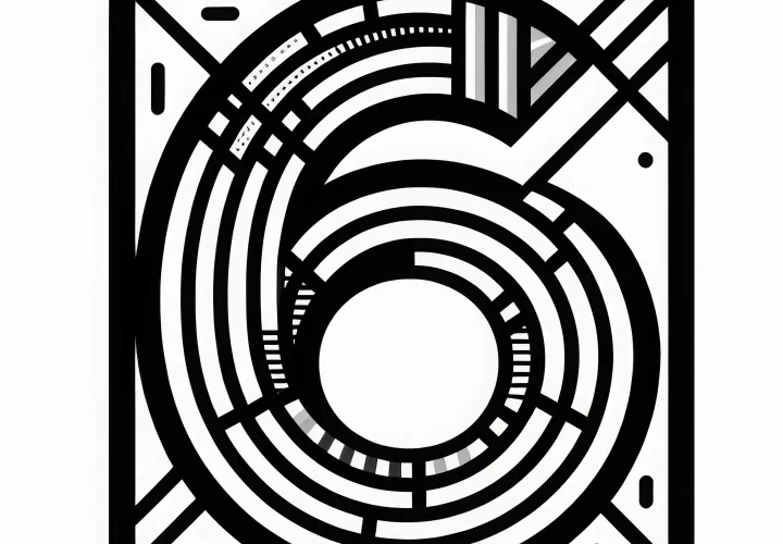 Number 6 coloring template for free: coloring page for creative hours
