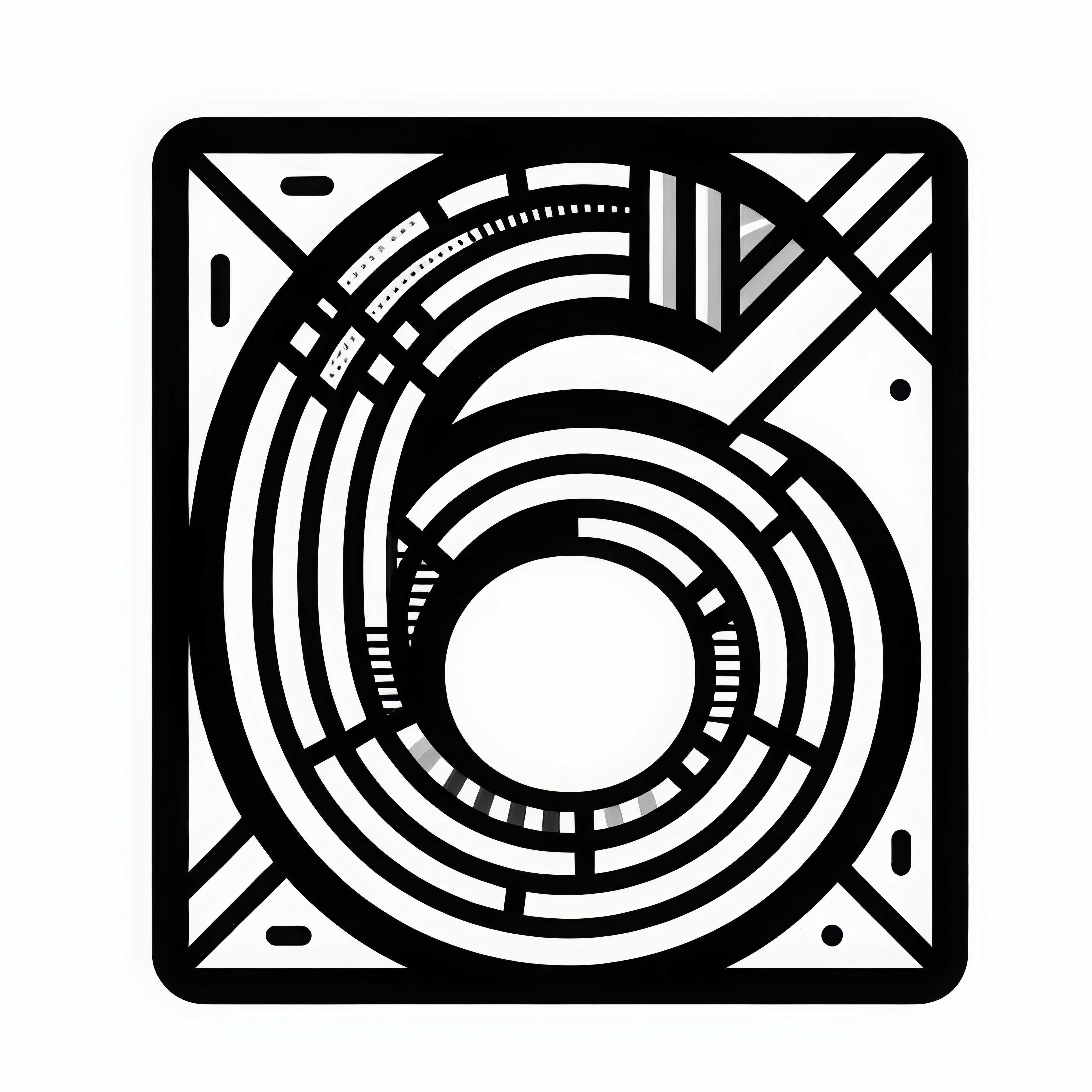 Number 6 coloring template free: Coloring picture for creative hours