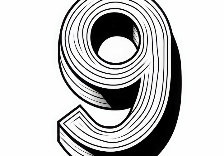 Omalovánka číslo 9 zdarma Malba číslo 9 zdarma