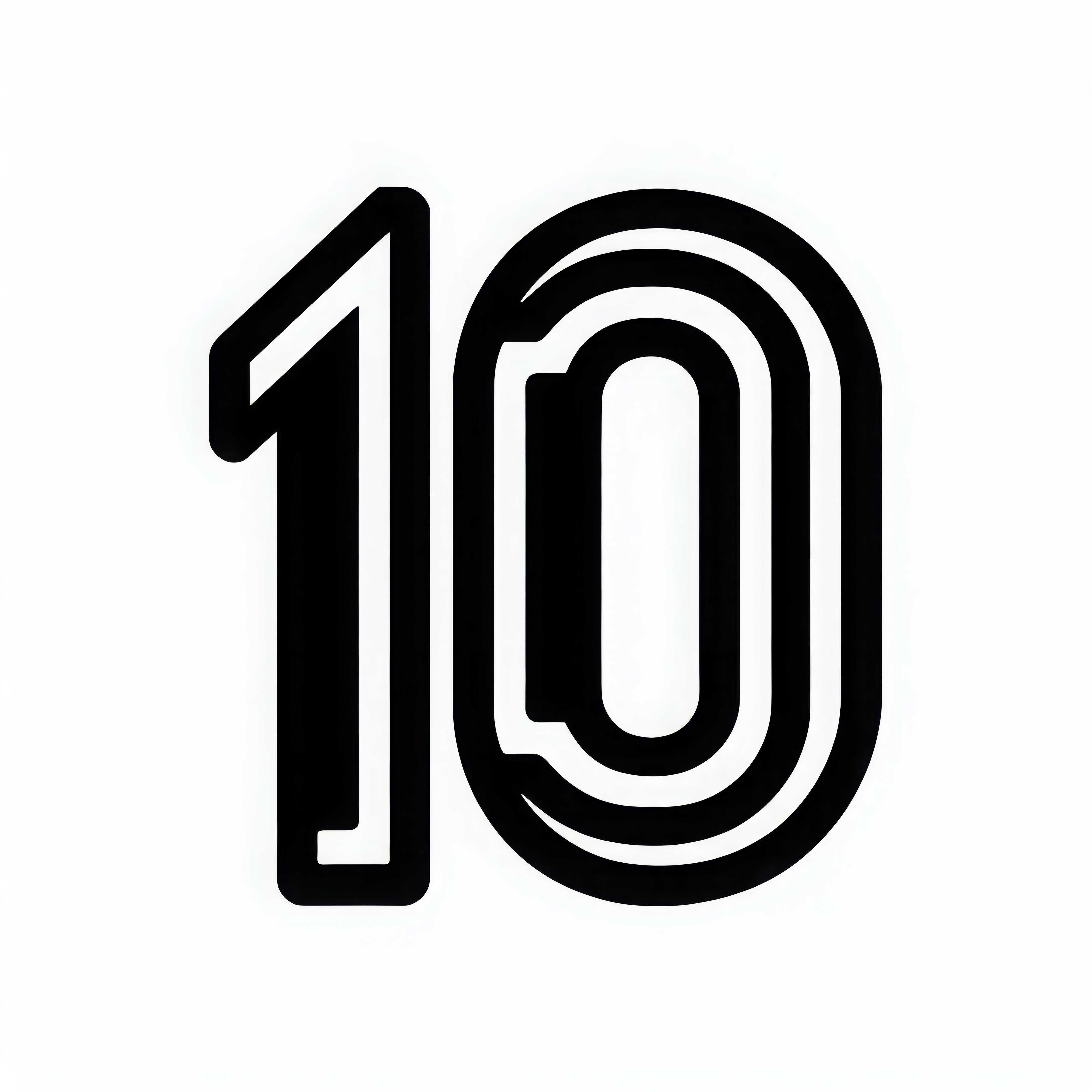 Coloring page of the number 10 - Free image to download