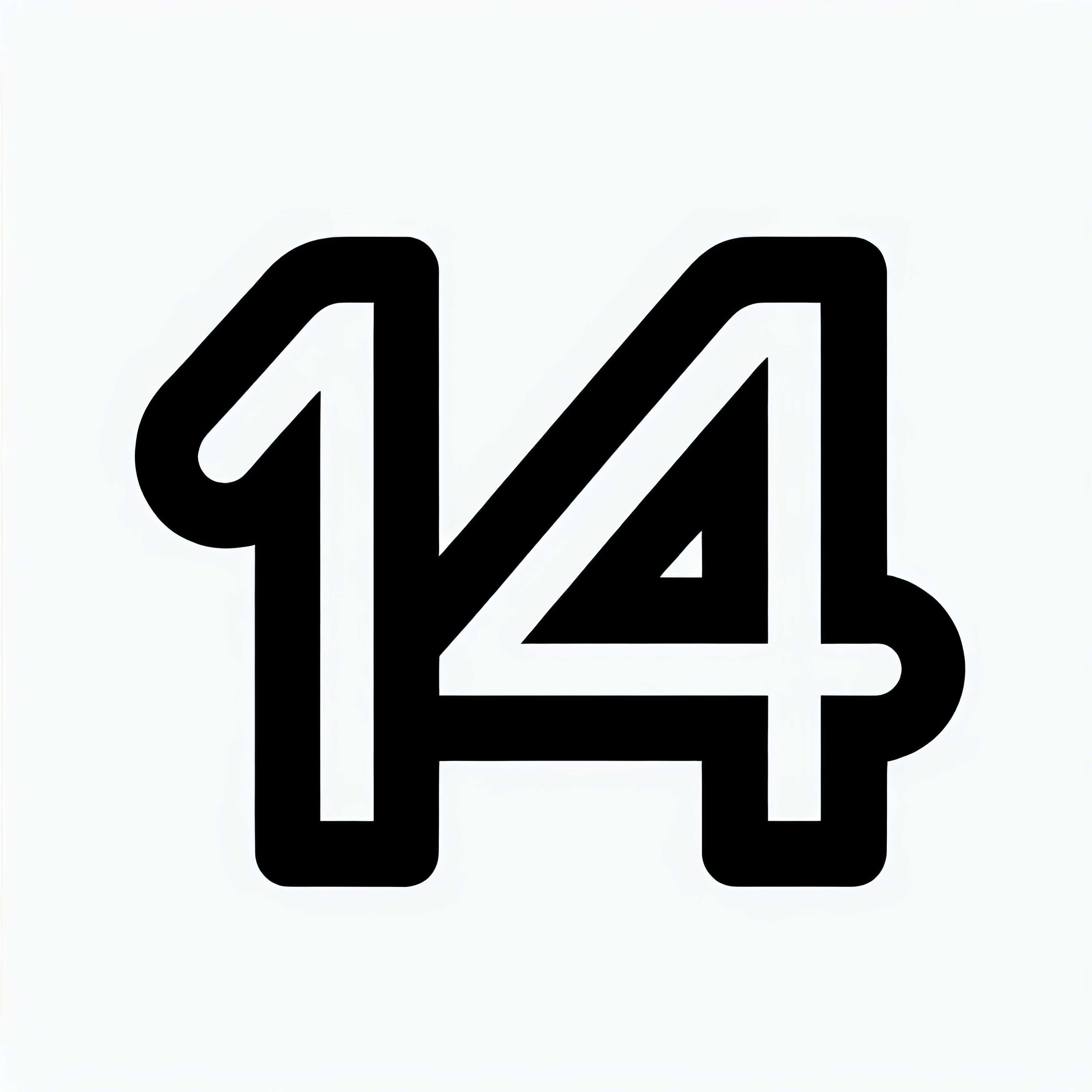 Number 14 coloring template free for coloring and downloading