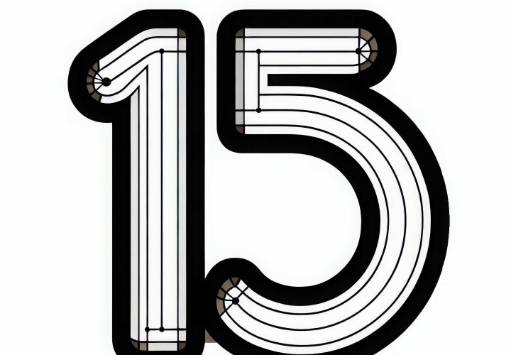Number 15 coloring template free