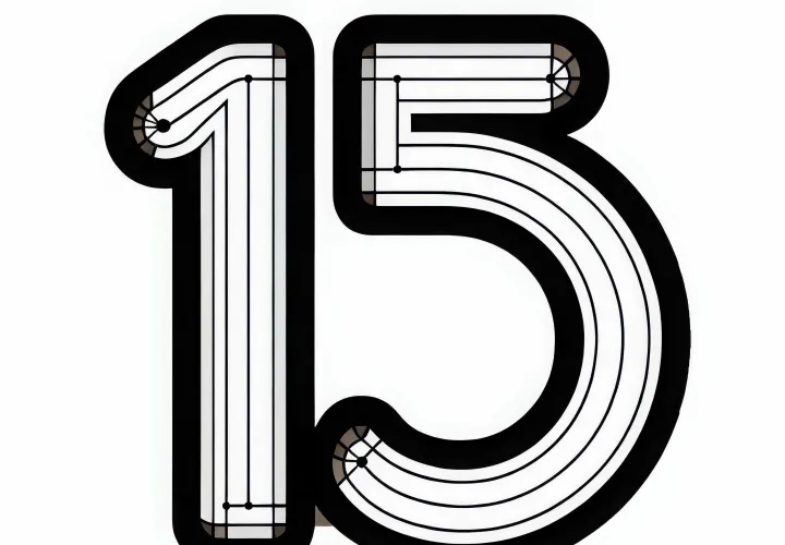 Number 15 coloring template free
