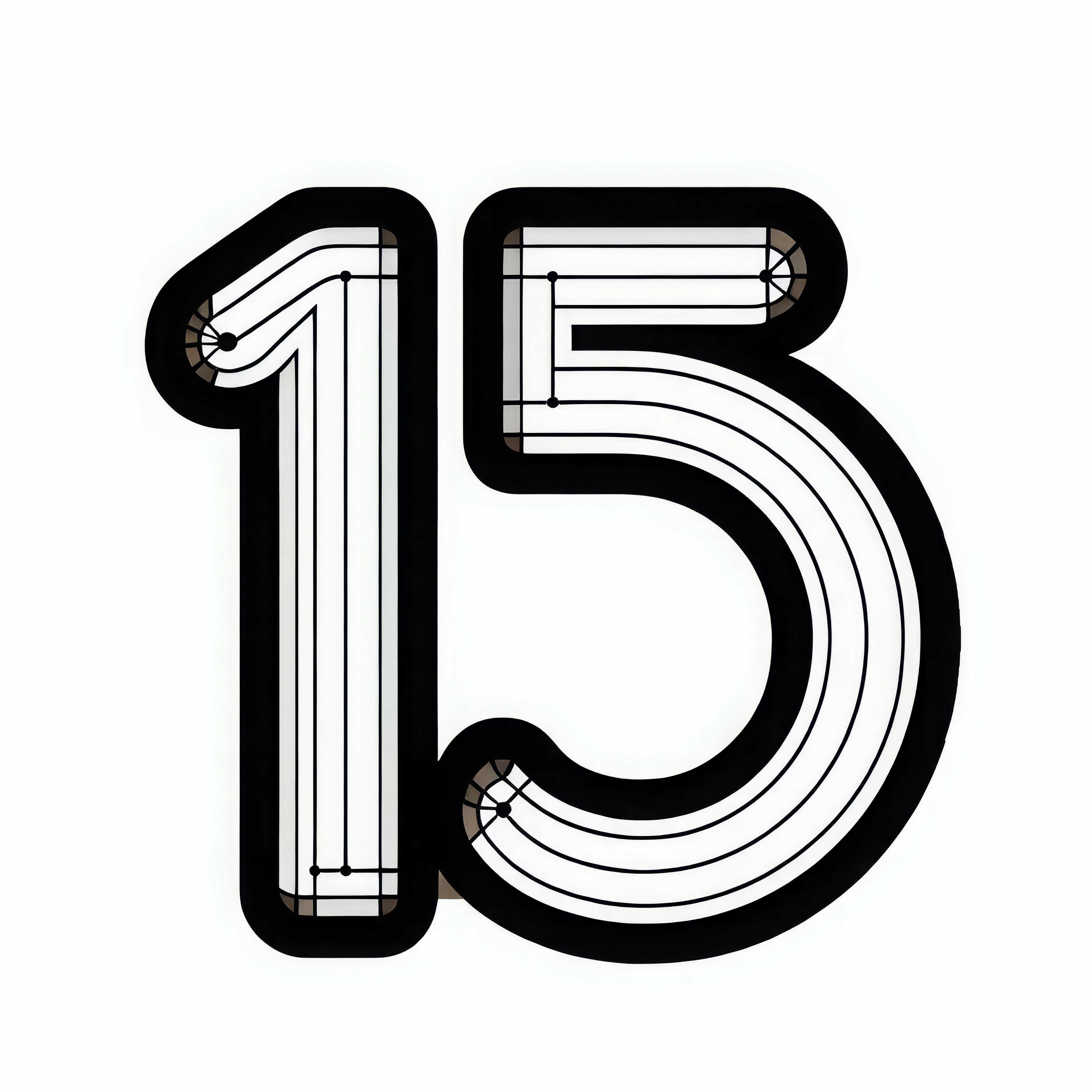Number 15 coloring template free