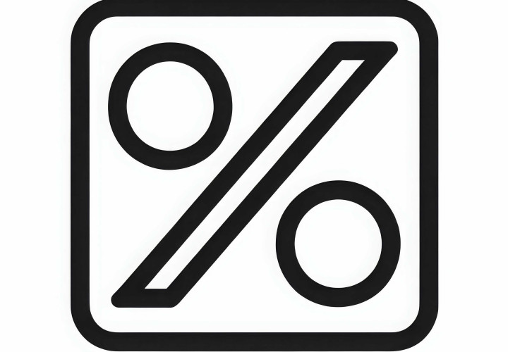 Free coloring page with percentage sign Free coloring page with percentage sign