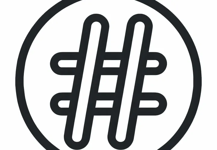 Download free coloring template with hashtag symbol