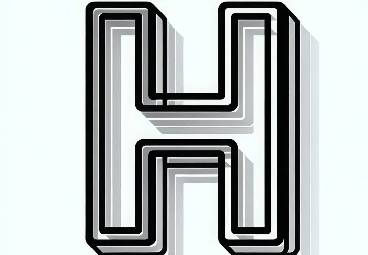 Free coloring page of the capital letter H