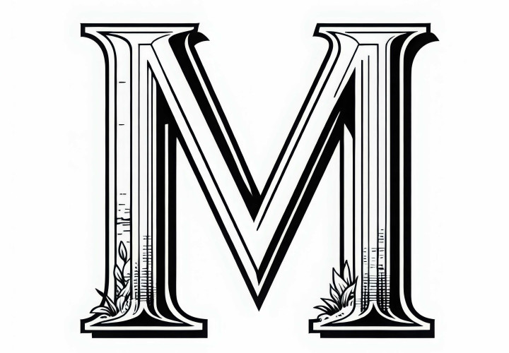 Free Coloring Template for Capital Letter M