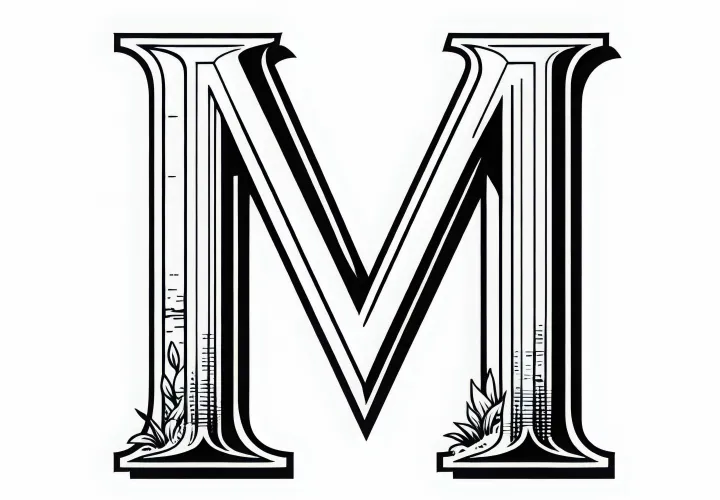 Free Coloring Template for Capital Letter M