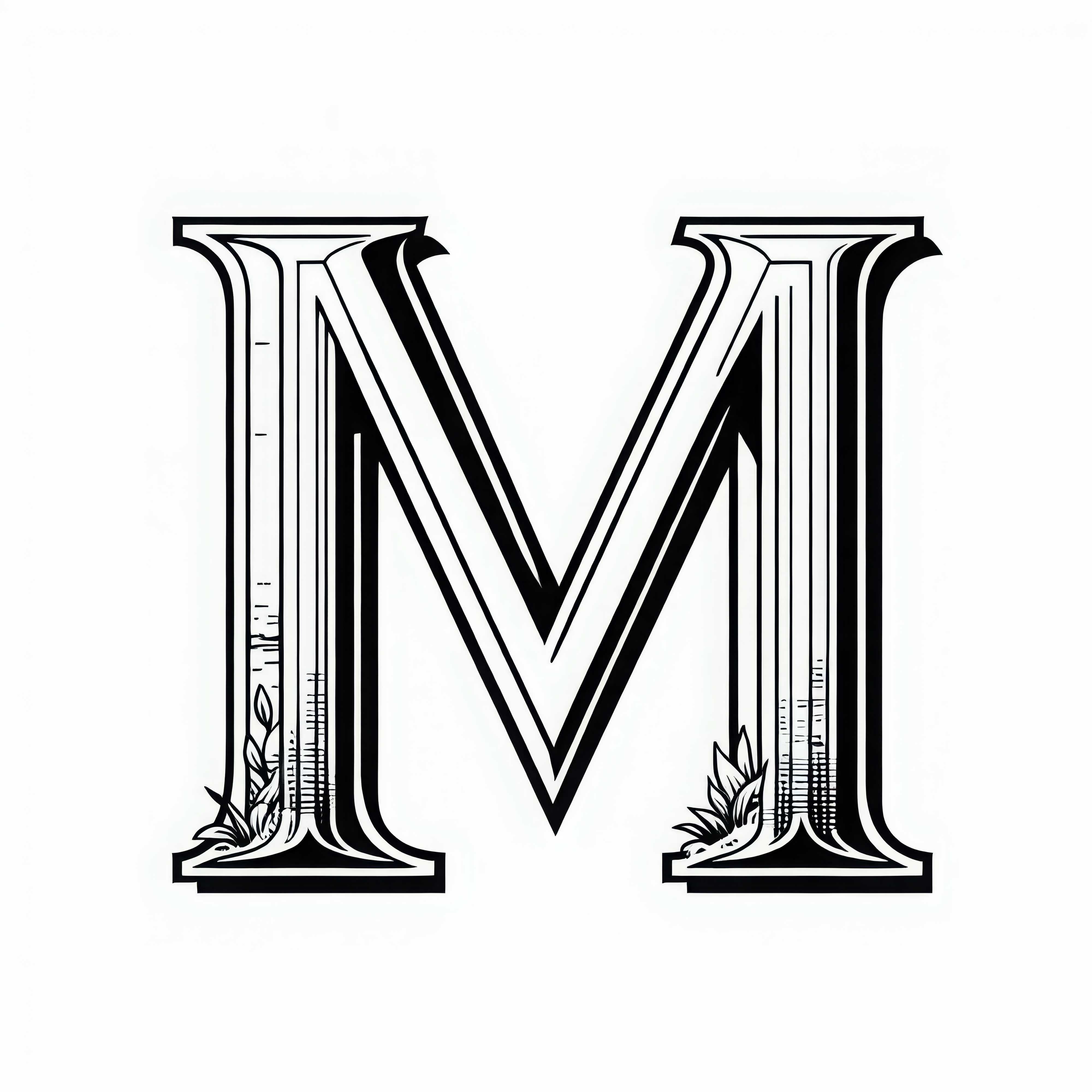 Free coloring page of the capital letter M