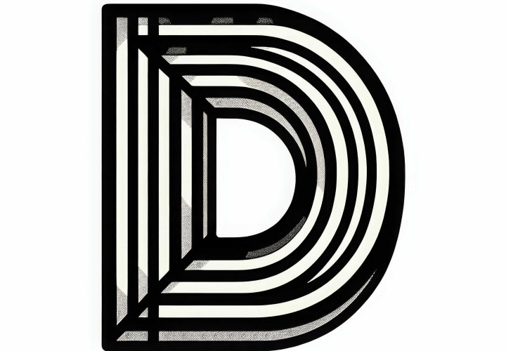 Free coloring page of the uppercase letter D