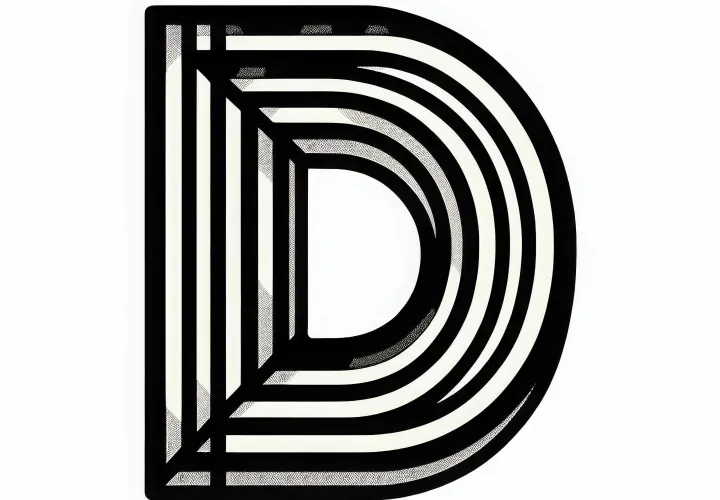 Free coloring page of the uppercase letter D