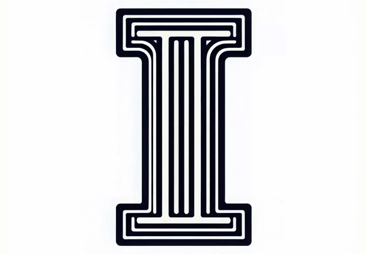 Free coloring page of the uppercase letter I