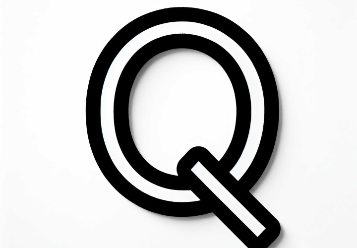 Free coloring picture of the uppercase letter Q
