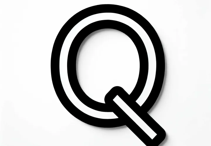 Free coloring picture of the uppercase letter Q