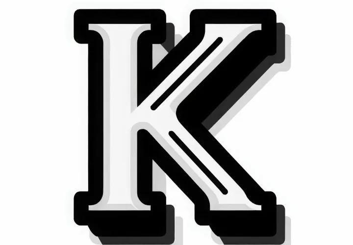 Free K coloring template with capital letters