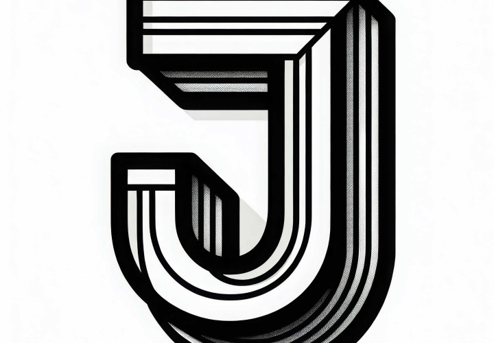 Free Coloring Page of the Capital Letter J