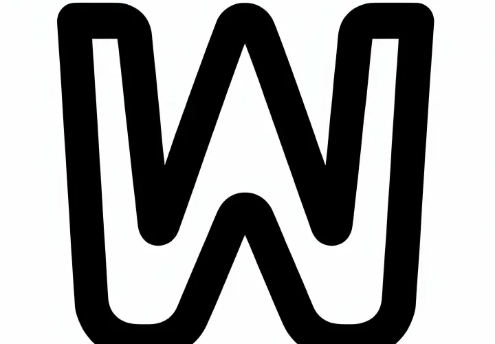 Free coloring page of the capital letter W