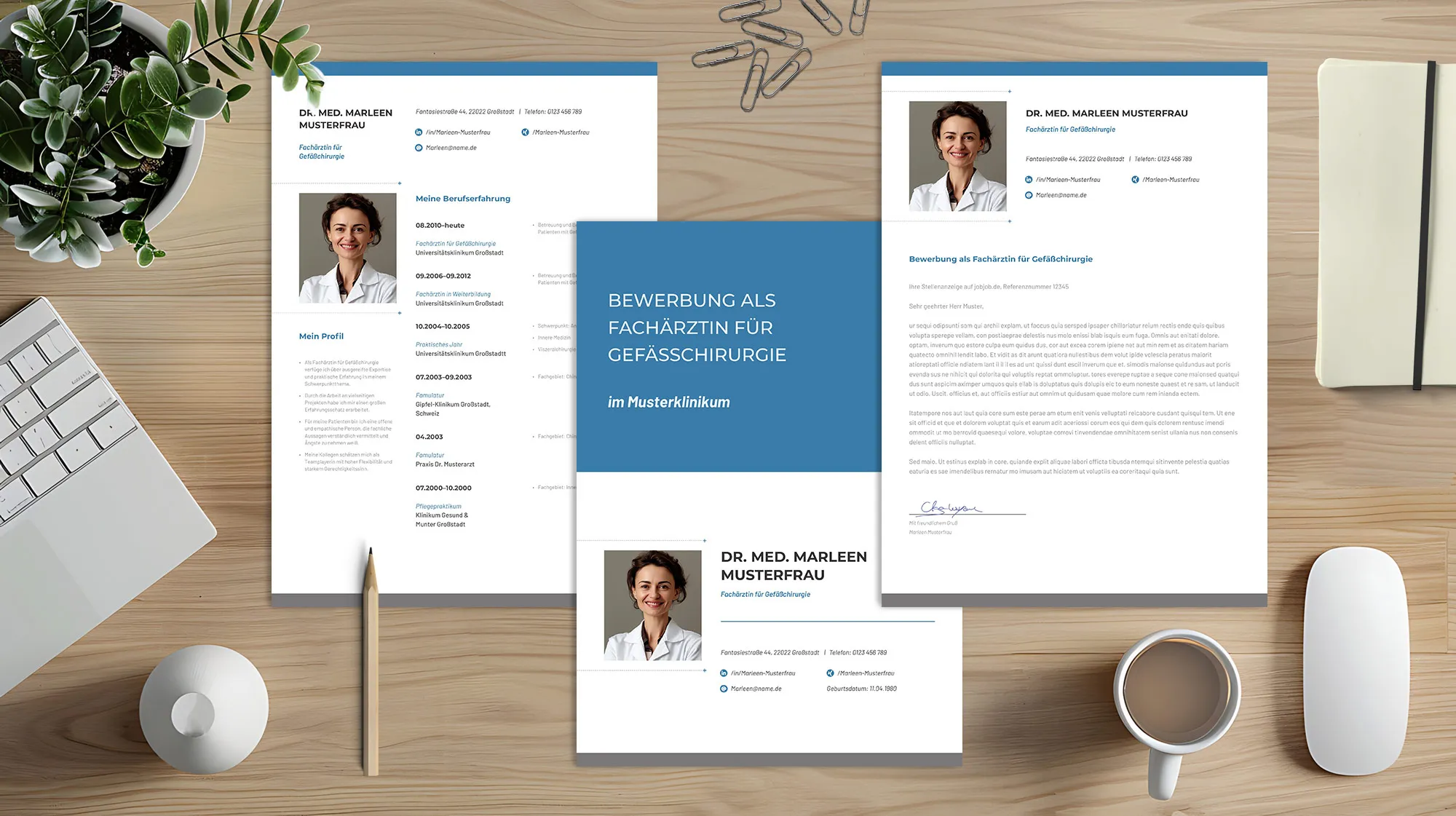 Application for management employee: Template for cover letter and resume