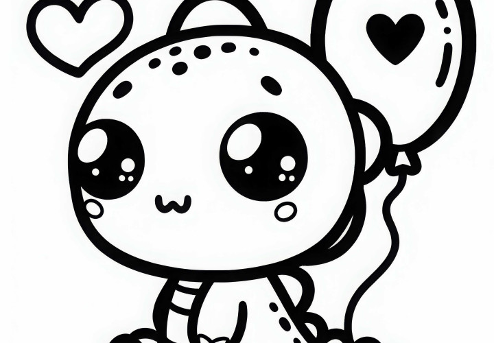 Baby Dino dengan mata melotot – Unduh gambar untuk diwarnai secara gratis