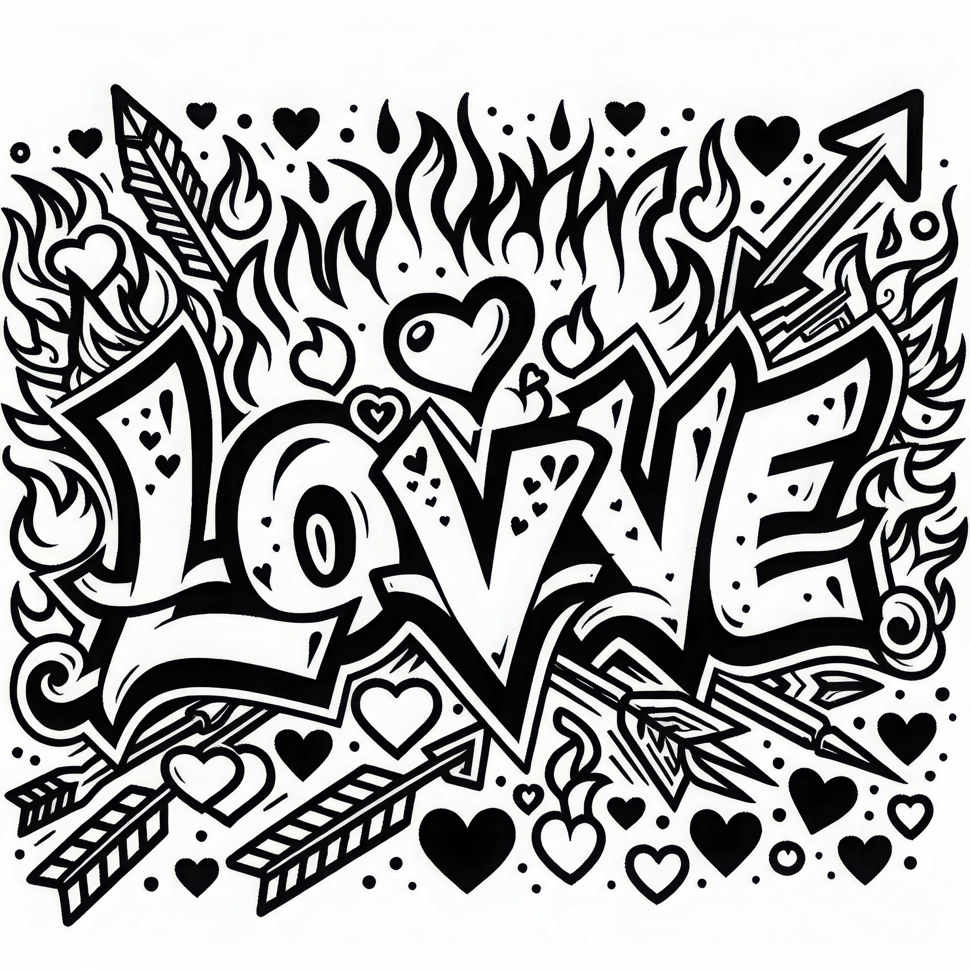 Cinta tulisan dalam gaya graffiti template gambar gratis