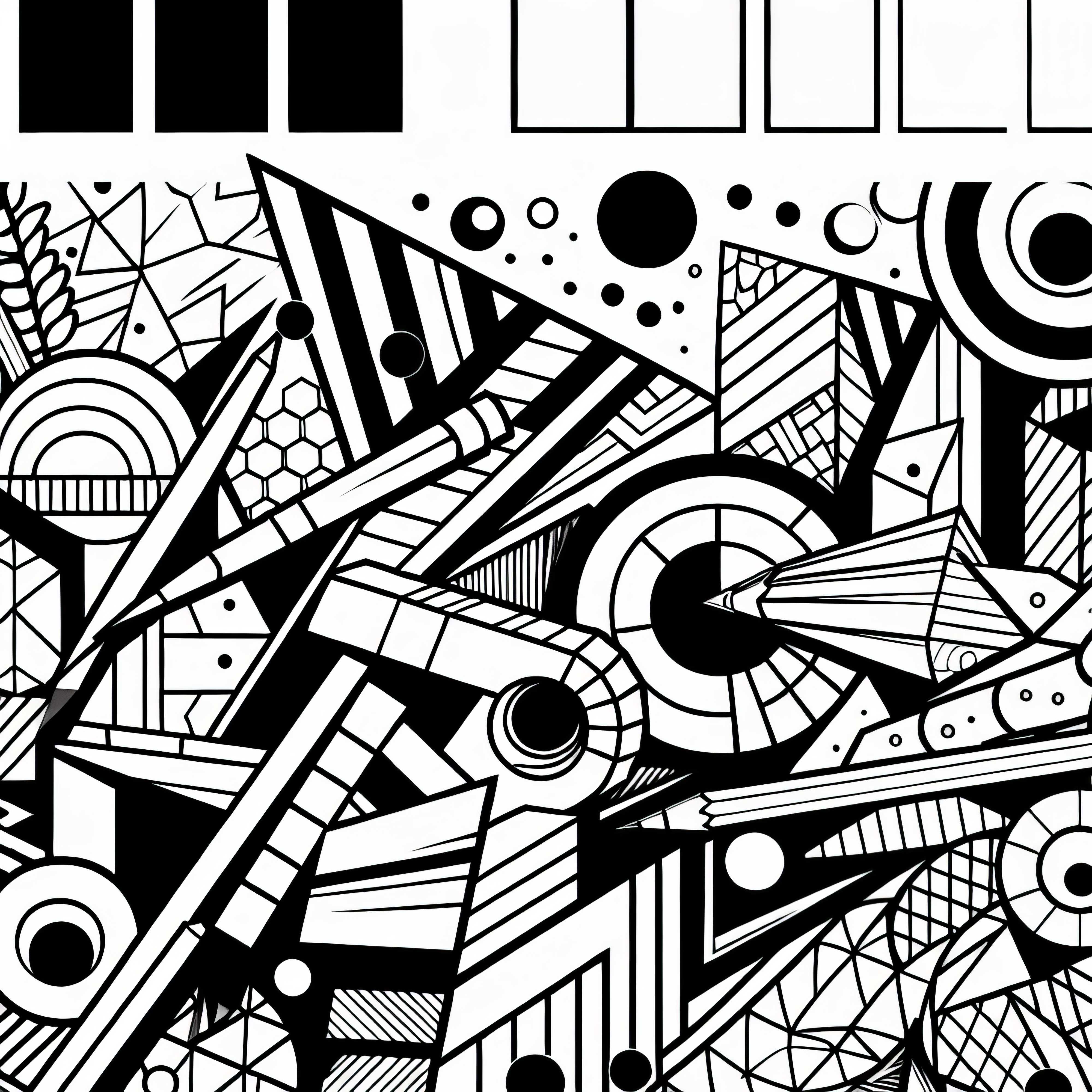 Gambar dinding abstrak dengan bentuk geometris – Gambar grafiti yang bisa dicetak gratis