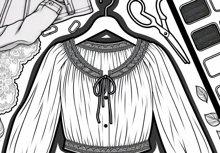 Ingyenes ruházati színező kép blúzhoz