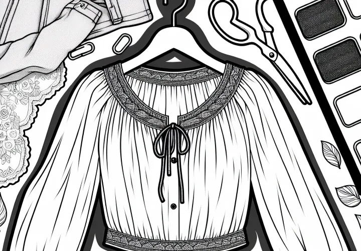 Blouse coloring page for clothing free