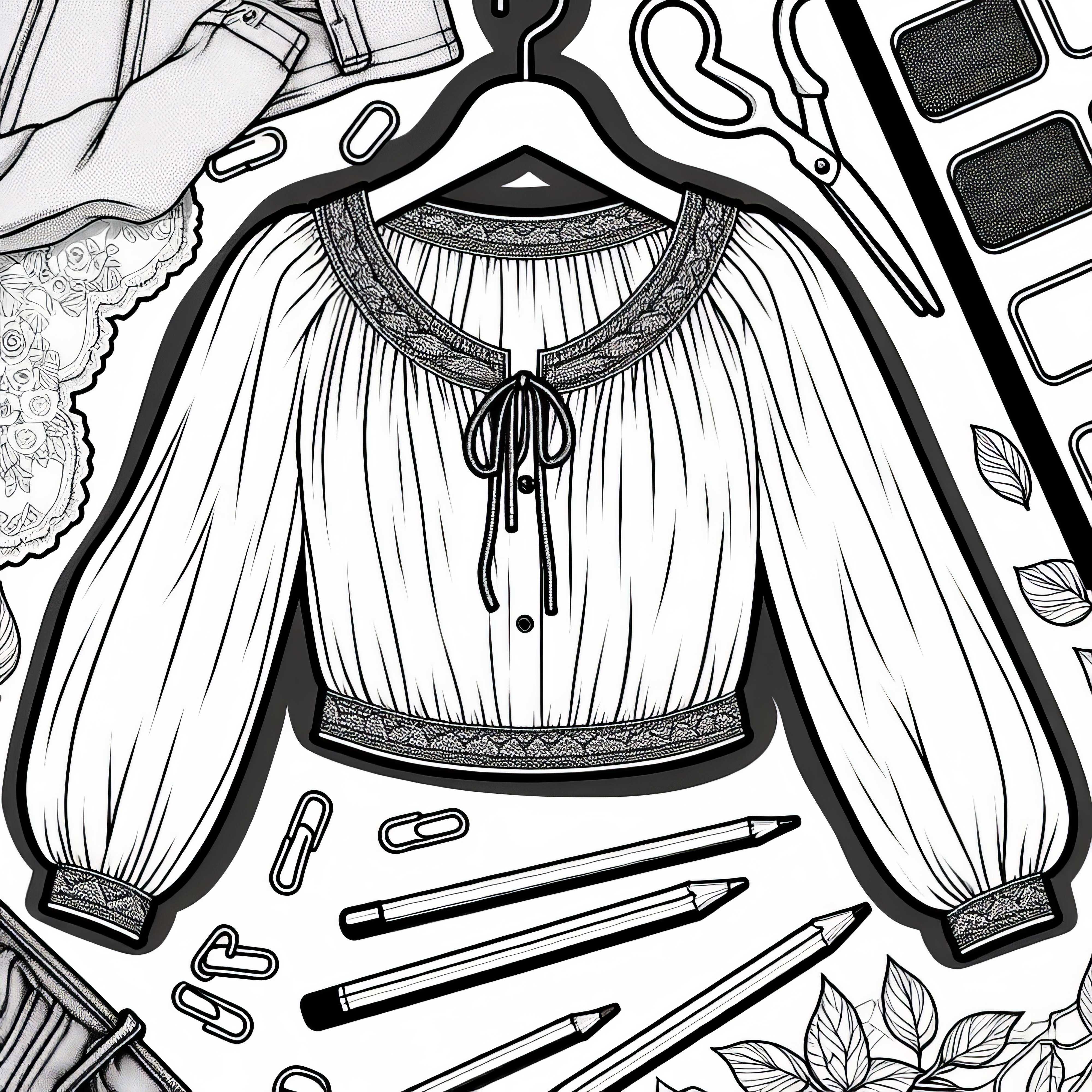 Ingyenes ruházati színező kép blúzhoz