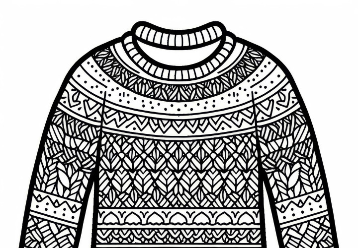 Pulóver színező – Ingyenes színezhető kép letöltése