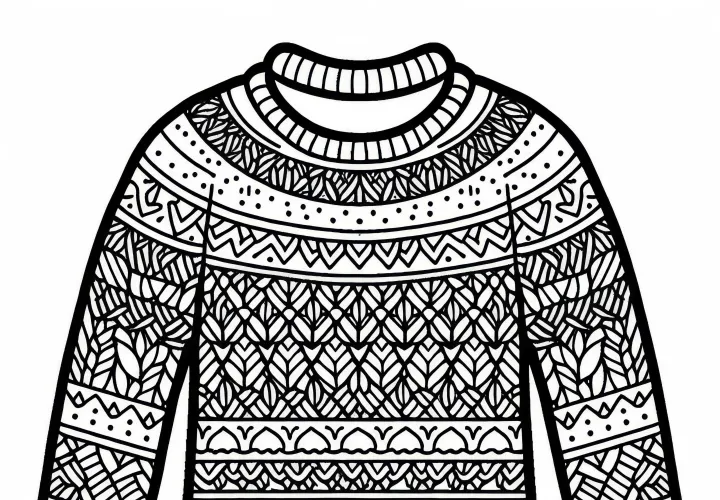 Sweater coloring page for clothing – Download free coloring page