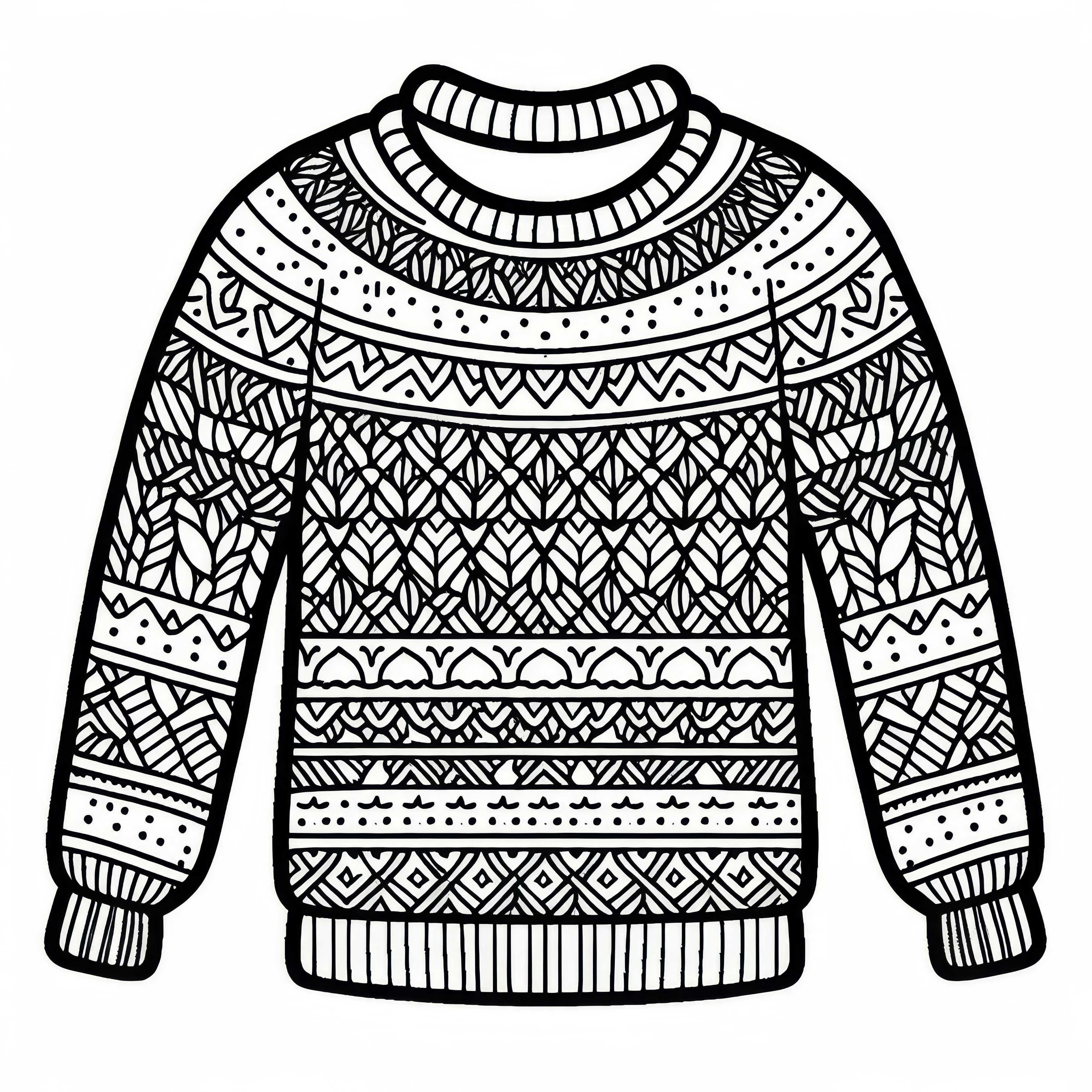 Pulóver színező kép ruházathoz – Ingyenes színező kép letöltése