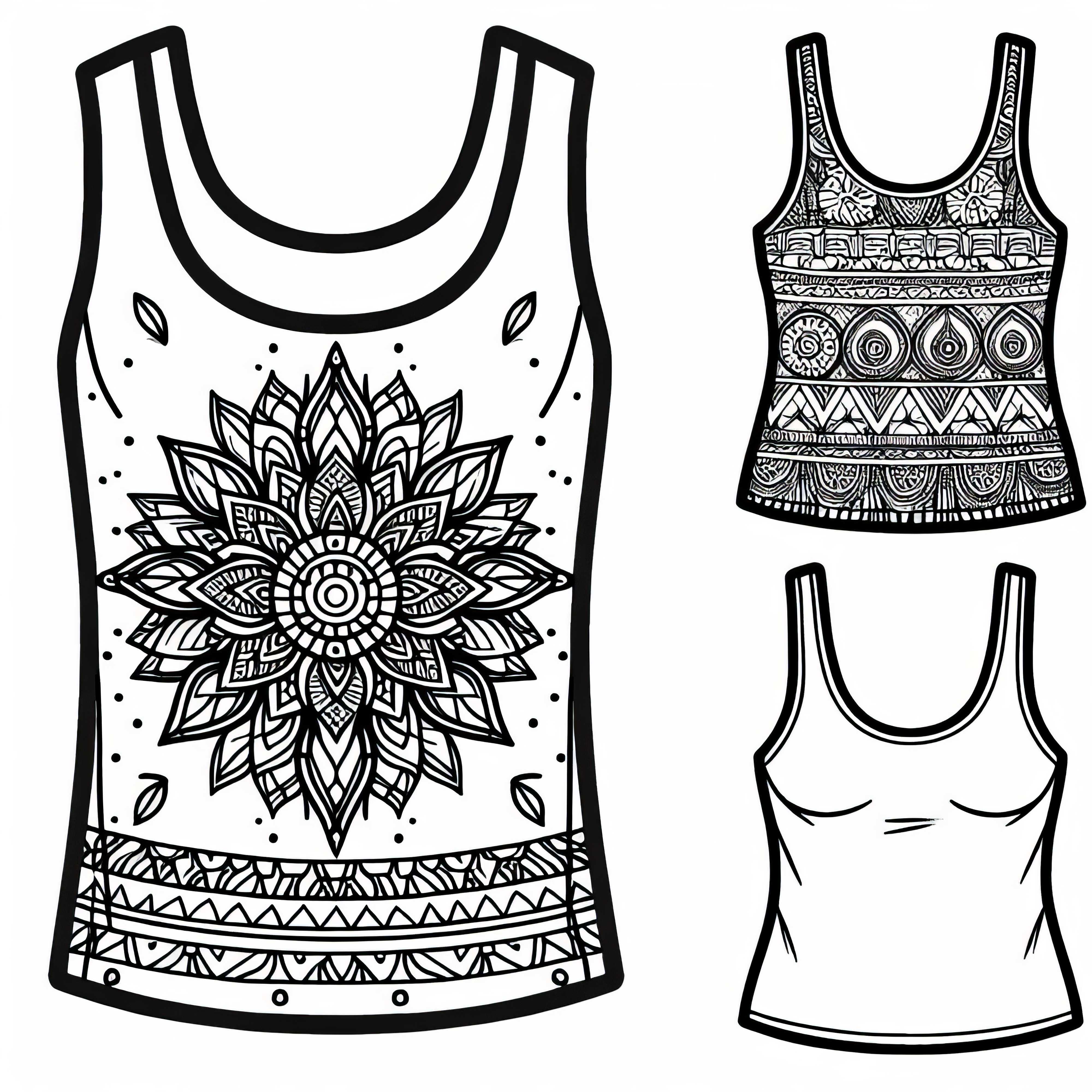 Ingyenes színezőlap egy ujjatlan felsőhöz, amely ruházatként használható