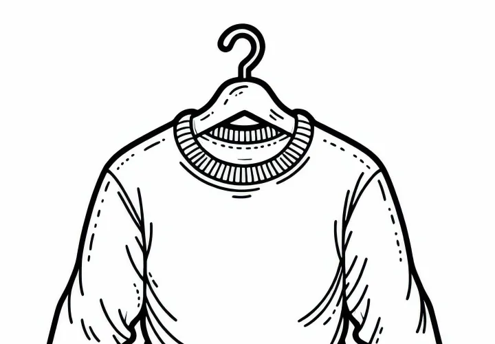 Long-sleeve shirt coloring page for free clothing