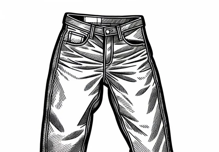 Jeans coloring page for clothing free