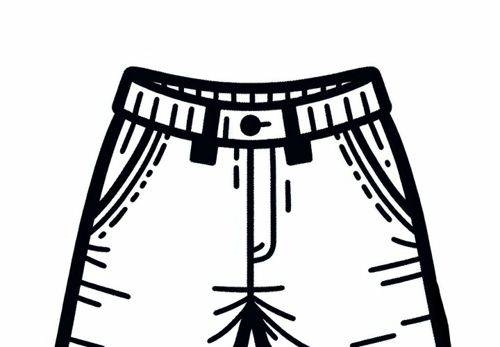 Modèle de coloriage de short pour vêtements à télécharger gratuitement