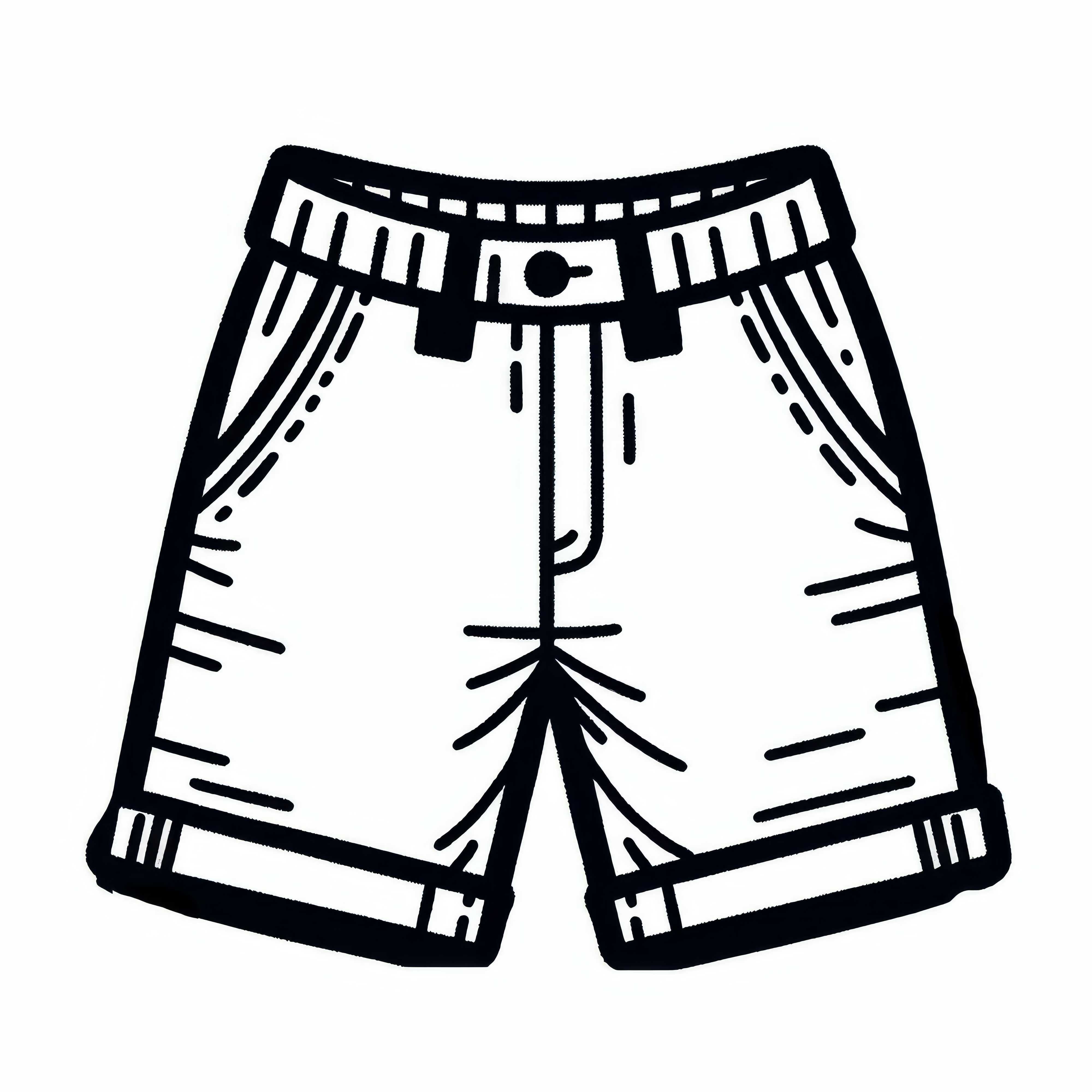 Modèle de coloriage de short gratuit à télécharger pour vêtements Modèle de coloriage de short pour vêtements à télécharger gratuitement