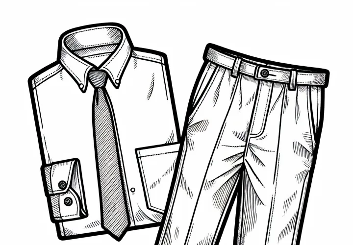Chino pants coloring page – clothing free