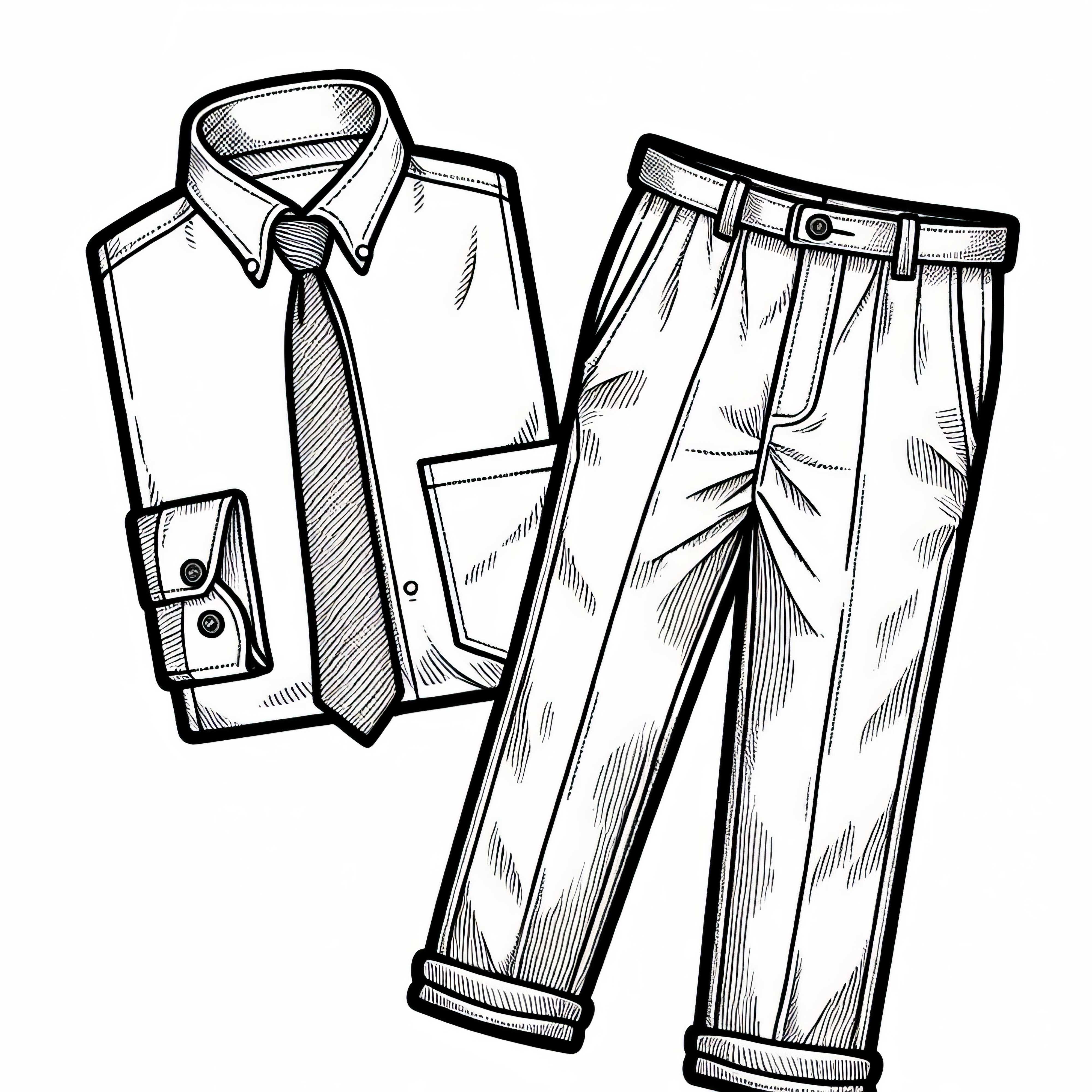 Dessin à colorier de pantalon chino - Vêtements gratuits Image à colorier de pantalon chino - Vêtements Gratuit