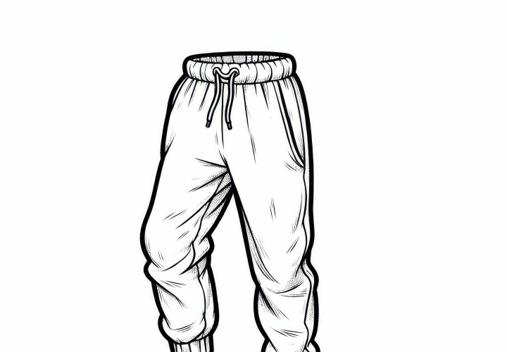 Image de coloriage d'un pantalon de jogging pour enfants - Modèle de coloriage gratuit