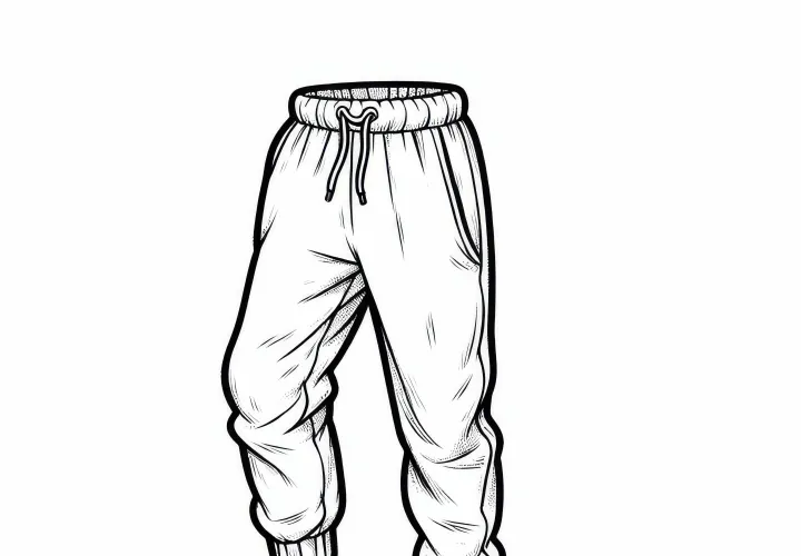 Coloring page of a pair of jogging pants for children - Free coloring template