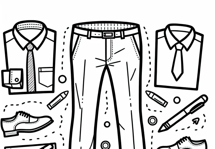 Suit Pants Coloring Page – Clothing Free